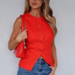 White Fox Boutique Vibrant Red Tank Top